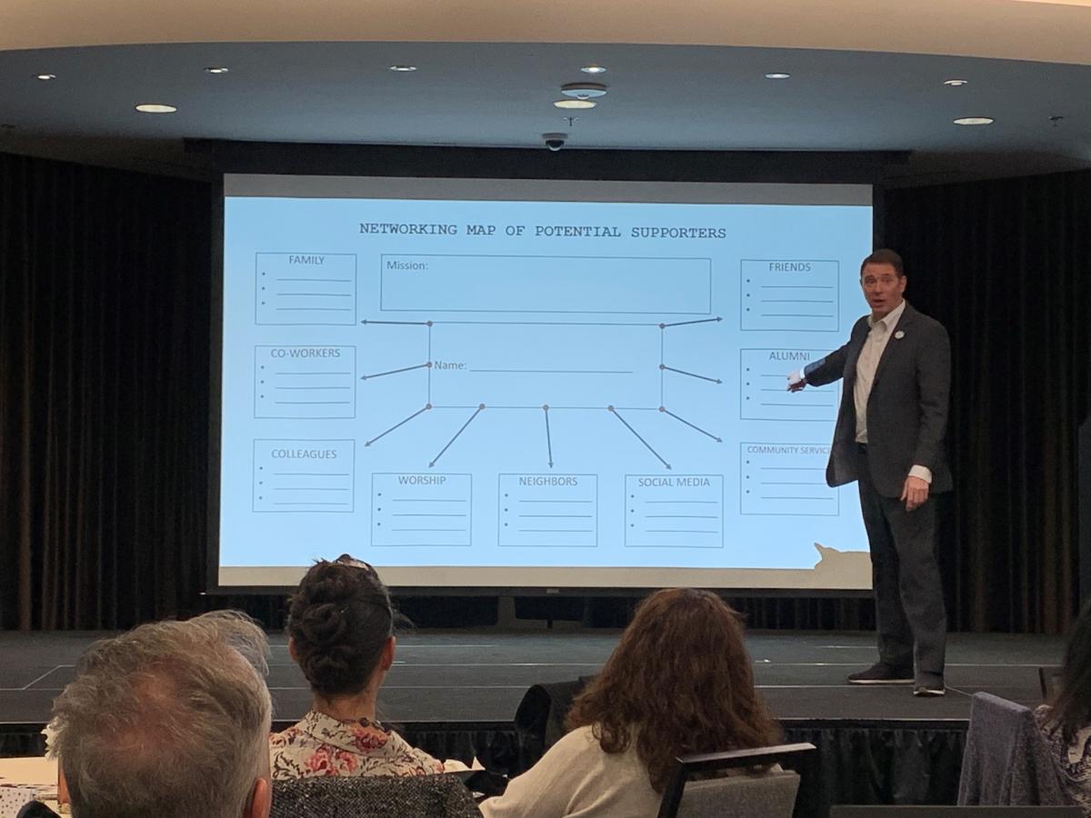 arts summit – Executive Director Aaron Berger giving a fundraising presentation at the inaugural Arts and Culture Summit, hosted by the City of Las Vegas