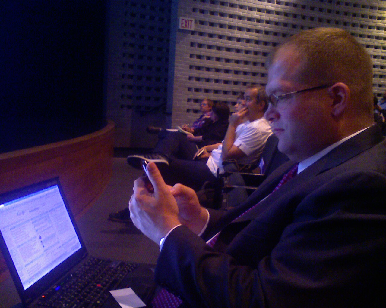 Rich Cherry, Director, Balboa Park Online Collaborative on multiple devices at the SFMOMA-hosted event 