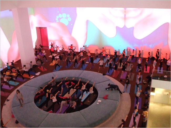  # Museum of Modern Art Twitter Sign in to Recommend  STRETCH A yoga class at MoMA surrounded by a video installation by the Swiss artist Pipilotti Rist.