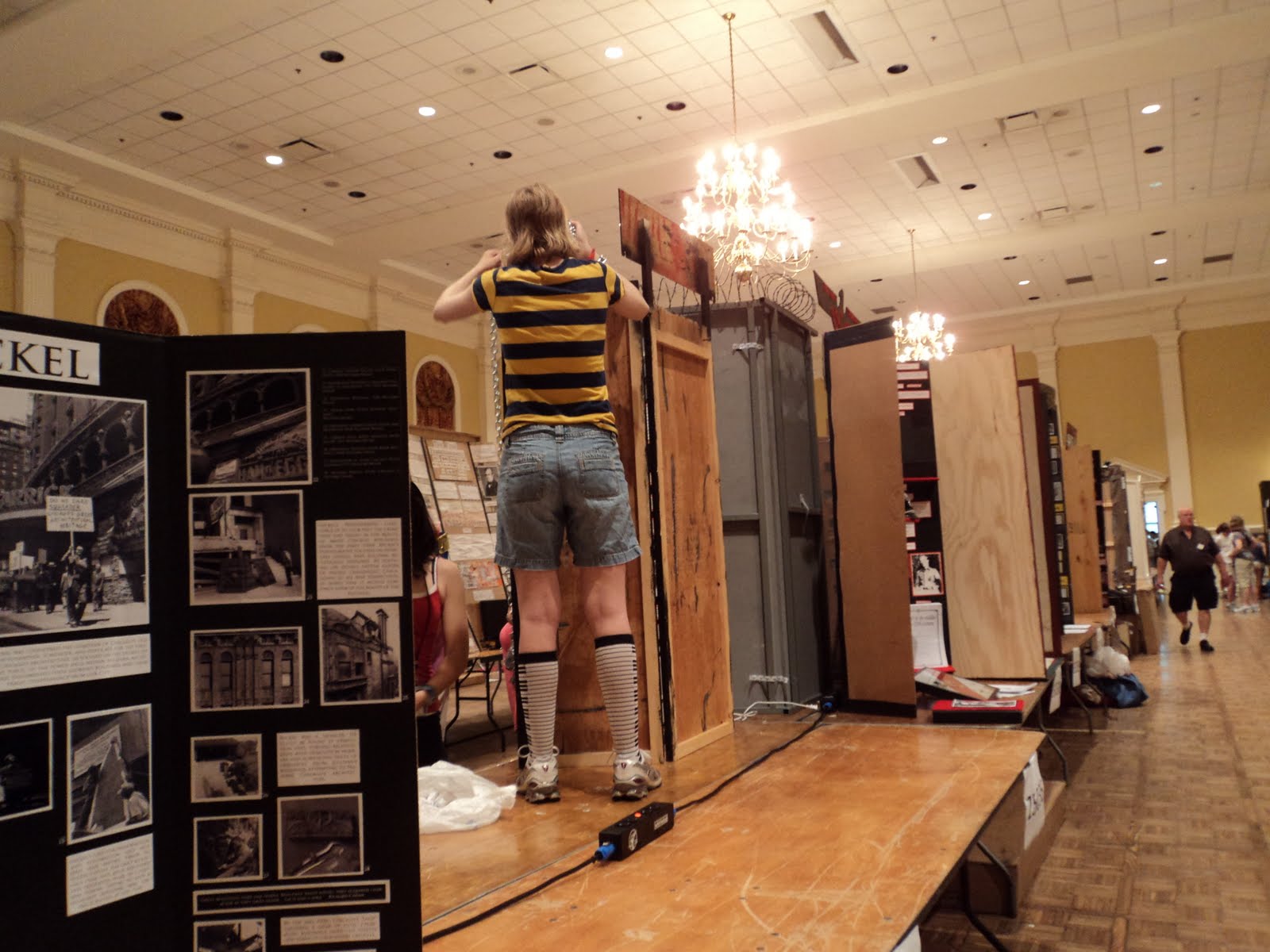 Getting set up for the exhibit category at National History Day finals